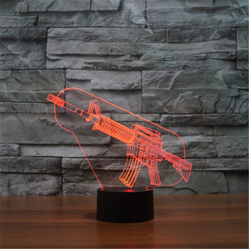 FNBR Assult Rifle 3D Lamp with Automatically Changeable 7 Colors - fnbrshop.com