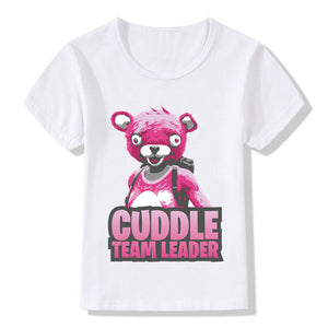 FNBR Pink Cuddle Team Leader Kids Funny T-Shirts - fnbrshop.com