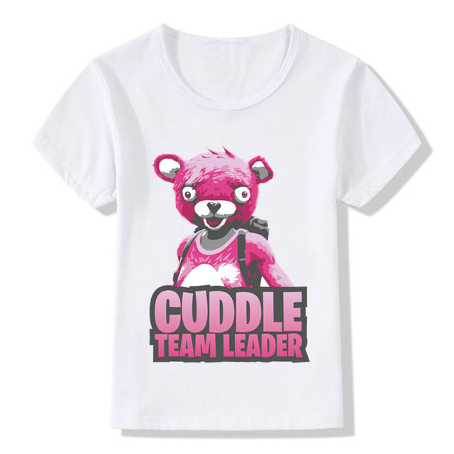 FNBR Pink Cuddle Team Leader Kids Funny T-Shirts - fnbrshop.com