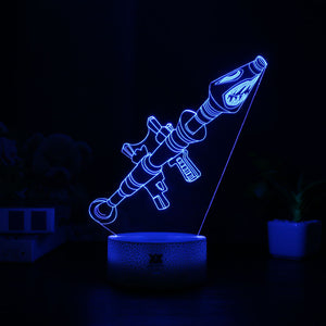 FNBR Rocket Launcher 3D Lamp with Automatically Changeable 7 Colors - fnbrshop.com