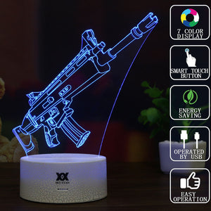 FNBR SCAR 3D Lamp with Automatically Changeable 7 Colors - fnbrshop.com