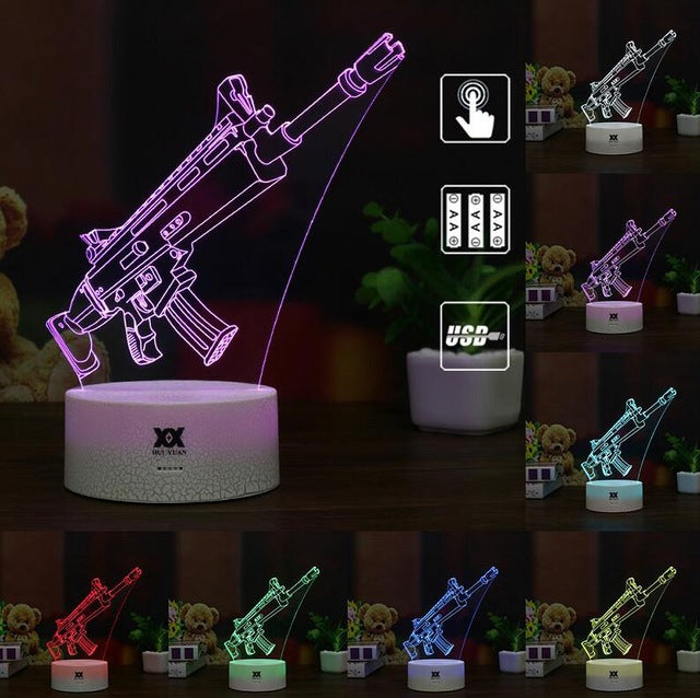 FNBR SCAR 3D Lamp with Automatically Changeable 7 Colors - fnbrshop.com