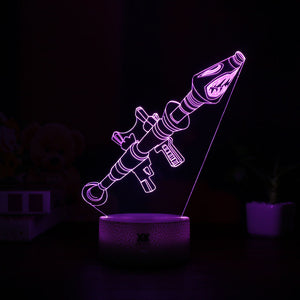 FNBR Rocket Launcher 3D Lamp with Automatically Changeable 7 Colors - fnbrshop.com