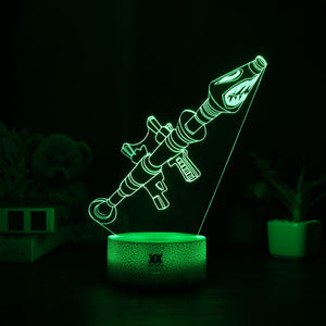 FNBR Rocket Launcher 3D Lamp with Automatically Changeable 7 Colors - fnbrshop.com